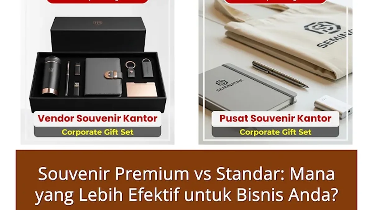 Perbedaan visual antara souvenir perusahaan premium yang eksklusif dan souvenir standar untuk promosi massal - CorporateGifts.ID