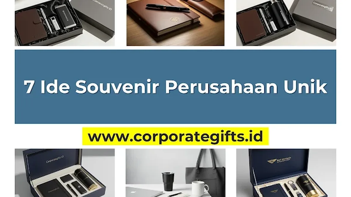 Paket souvenir perusahaan unik dengan tanaman meja dan perangkat kerja modern | CorporateGifts.ID