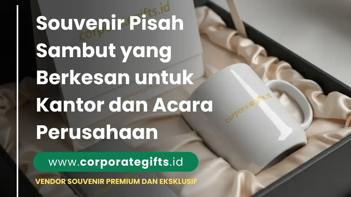 Gift box perpisahan berisi mug custom dan pouch eksklusif | CorporateGifts.ID